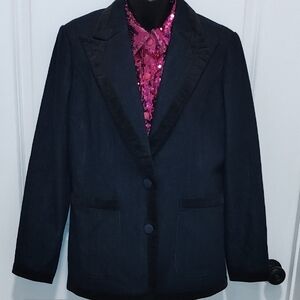Carla Rockmore Collection Black Blazer with Pink Sequin Top